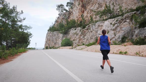 Woman running fast