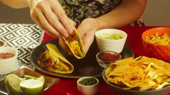 Traditional Mexican Food Closeup Tex Mex Cuisine