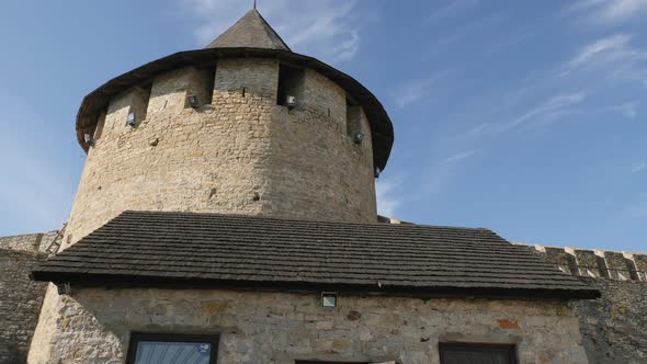 Conical tower at Khotyn Fortress