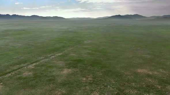 Vast Empty Meadow of Central Asian Plain