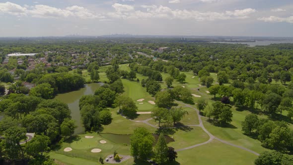 Aerial View of a Golf Course in Great Neck Long Island