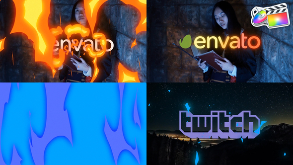 Cartoon Fire Logo Opener for FCPX alt