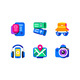 Travelling Icons Set Time to Travel Vacation - GraphicRiver Item for Sale