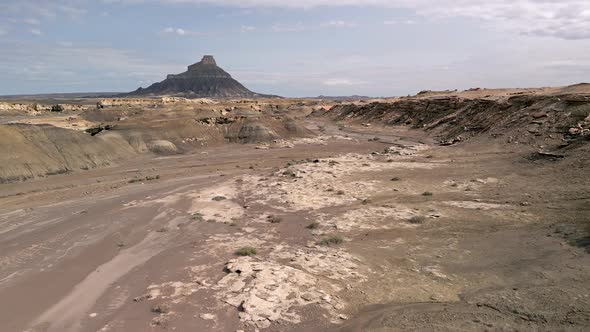 Flying through wash after flash flooding in the Utah desert