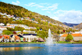 Lake with fountain in Bergen - PhotoDune Item for Sale