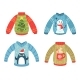 Cartoon Christmas Party Jumpers for Winter Holiday - GraphicRiver Item for Sale