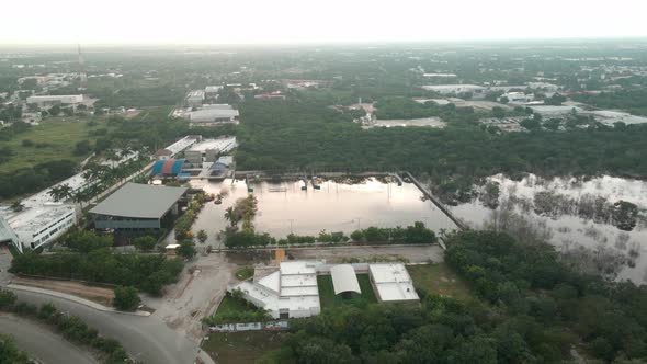 Flooded school in Yucatan after hurricane delta