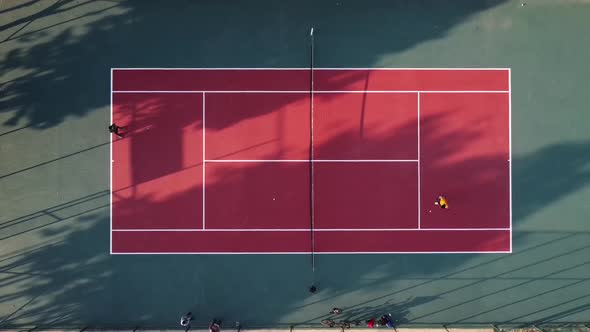 Playing Tennis Aerial