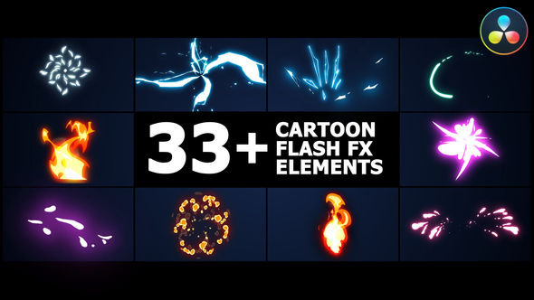 Cartoon Flash FX Elements Pack | DaVinci Resolve