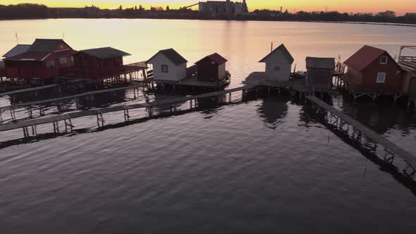 Floating Village Bokodi in Hungary