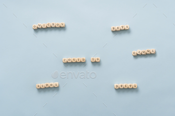 and its different mutation names spelled on wooden dice over light blue background.