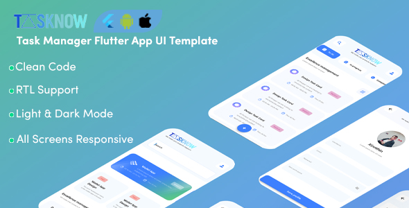 TaskNow – Task Manager Flutter App UI Template