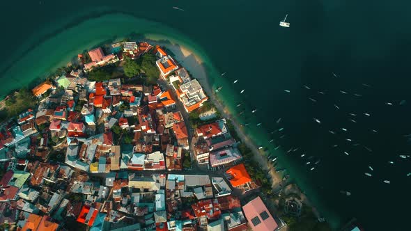 Aerial view of Zanzibar Island in Tanzania.