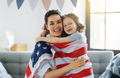 Family with American flag - PhotoDune Item for Sale