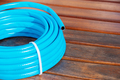 A new plastic irrigation hose for gardens, non-recyclable and polluting material. - PhotoDune Item for Sale