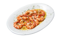 White plate with baked shrimps and garlic Isolated - PhotoDune Item for Sale
