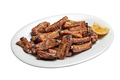 White plate with Spare ribs and lemon Isolated - PhotoDune Item for Sale
