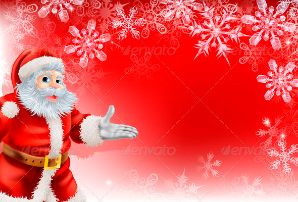 Red Santa Christmas Snowflake background