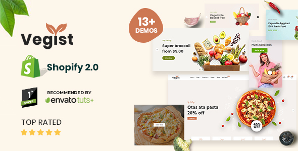 Vegist - The  Vegetables, Supermarket & Organic Food eCommerce Shopify Theme