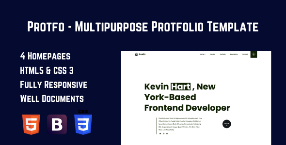 Protfo - Modern Multipurpose Portfolio & Resume HTML Template