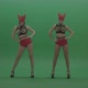 Appealing GoGo Dancers in demon costume display over Green Screen background - VideoHive Item for Sale