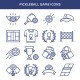 Pickleball Game Sport Vector Icon Set - GraphicRiver Item for Sale