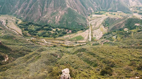 Aerial view of the central valley and canyon in Mexico