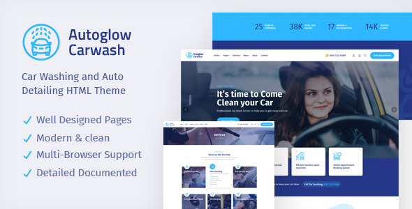 Autoglow - Car Washing Service & Auto Detail HTML Template