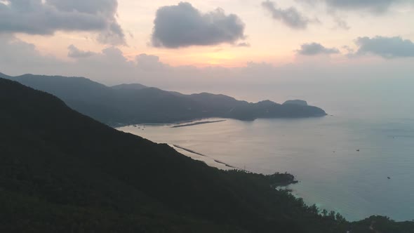 Epic Asian Island Coastline Scenery Aerial View