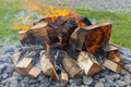 A wood fire with flames. - PhotoDune Item for Sale