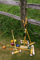 A set of croquet mallets and coloured balls. - PhotoDune Item for Sale