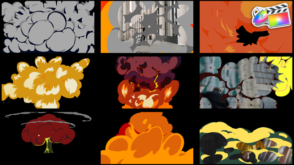Cartoon Explosion Transitions Pack | FCPX alt