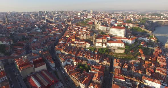 Aerial  Drone Breathtaking View Over the Cityscape.