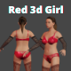 3d girl in red brazier - sexy girl - hot and beautiful 3d girl in obj , fbx for blender , 3dmax - 3DOcean Item for Sale