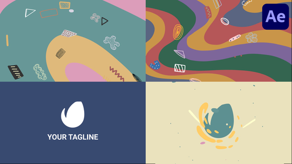 Colorful Wave Logo Reveals And Transitions for After Effects alt