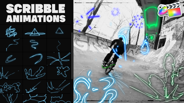 Abstract Scribble Animations for FCPX alt