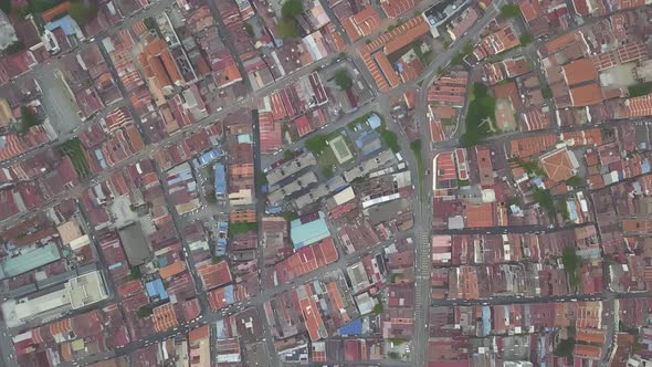 Aerial view Penang heritage old house