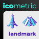 Icometric - Landmarks Icons - GraphicRiver Item for Sale