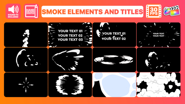 2D Smoke Elements And Titles for FCPX alt