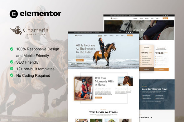 Charreria - Horse Riding Club Elementor Template Kit