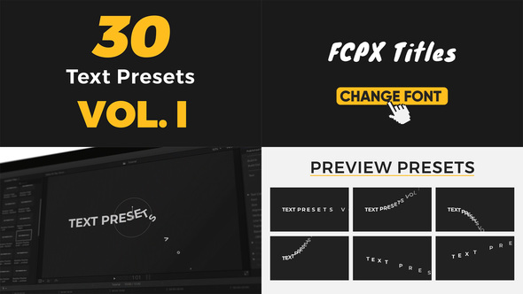Text Presets Vol I For Final Cut Pro X alt