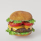 Realistic 3d model classic burger - 3DOcean Item for Sale