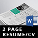 Modern Resume/CV (2 Page) - GraphicRiver Item for Sale