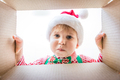 Surprised child unpack Christmas gift box - PhotoDune Item for Sale