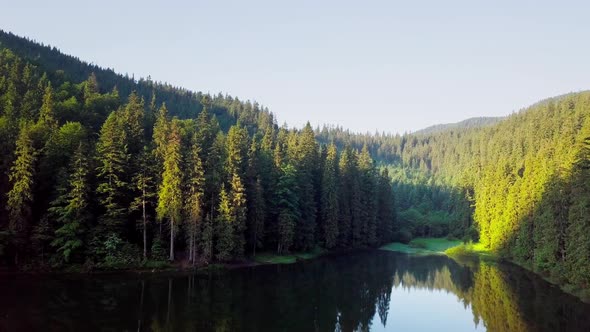 Aerial View Carpathian Mountings in Summer