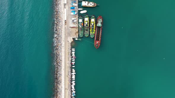 Yacht on the Port of the Mediterranean Sea Turkey Alanya