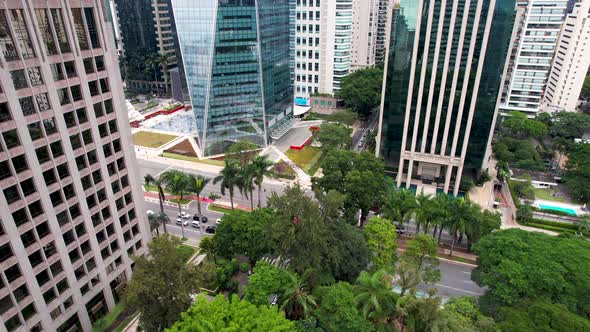 Buildings at Faria Lima Avenue at downtown district of Sao Paulo Brazil.