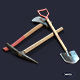 Pick and shovel and axe - 3DOcean Item for Sale