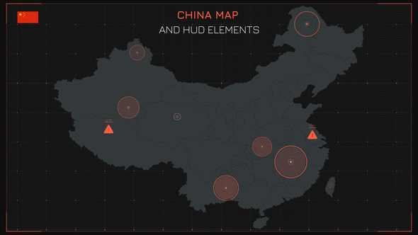 China Map and HUD Elements