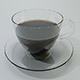 3d model of realistic glass cup of hot black steamed coffee - 3DOcean Item for Sale